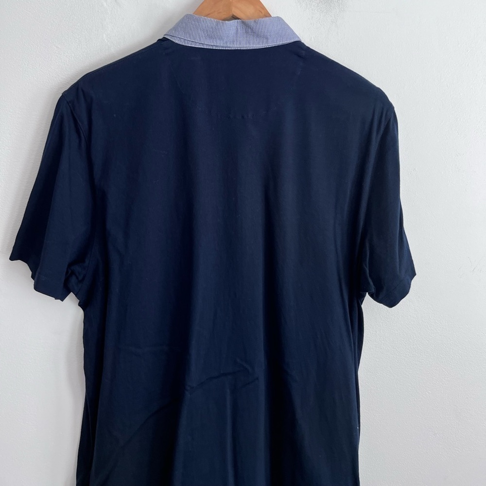 Ted Baker London Mens Navy Blue Purple Polo Shirt - Picture 6 of 7